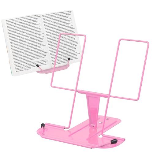 Tkxjry Verstellbarer Faltbarer Metall Buchhalter,Verstellbar Kochbuchhalter,Leseständer Kochbuchhalter,Verstellbarer Leseständer,Verstellbar Buchstützen Buchständer,für Büro Schule Bibliothek Zuhause。
