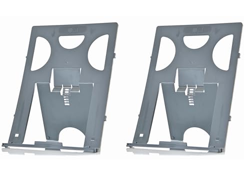 Kigima Buchständer Buchhalter Leseständer aus Kunststoff, mit 4 verstellbaren Positionen, erweiterbar, 2er Set, grau, Made in Austria