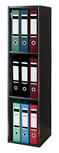 VCM Aktenregal Bücherregal Regal Standregal Büroregal Ordnerregal Schrank Büro Möbel Schwarz 115 x 34 x 29 cm 'Offas'