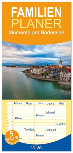 Familienplaner 2026 - Momente am Bodensee mit 5 Spalten (Wandkalender, 21 cm x 45 cm), CALVENDO: Beeindruckende Ansichten aus der Bodenseeregion (CALVENDO Orte)
