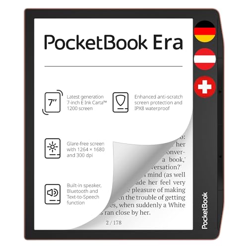PocketBook e-Book Reader Era (64 GB Speicher, 17.8 cm (7 Zoll) E-Ink Carta 1200 Touchscreen, SMARTlight Hintergrundbeleuchtung, Wi-Fi, Bluetooth) Sunset Copper