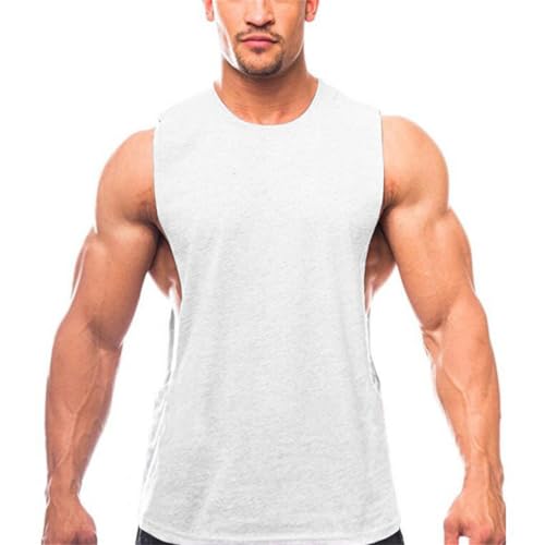 KALUNYA Bauchweg Unterhemd Herren Tankshirt Herren Tank Top Herren Unterhemd Herren Muskelshirts Herren Achselshirts Herren Sommer Tank Top Herren Sport Tanktop Herren M-White2 M