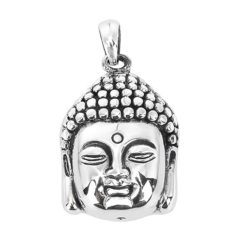 TYMONT S925 Sterling Silber Dayi Tathagata Anhänger, Vintage Personalisierte Mode Vielseitige Sterling Silber Anhänger Halskette,Silber,Pendant + Chain 65cm