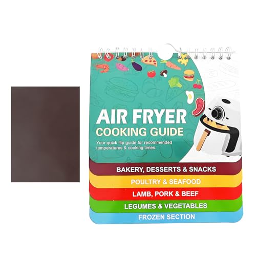 Luftfritteuse Spickzettel, Air Fryer Cooking Guide, Magnetischer Spickzettel Zeitdiagramm Leitfaden, Kurzanleitung zur Temperatur- und Zeitmessung für Heißluftfritteuse, unverzichtbares