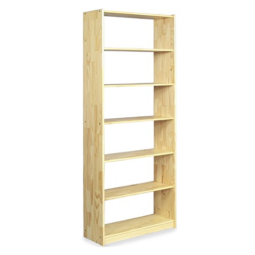 IDIMEX Standregal mit 7 Böden, praktisches Bücherregal aus massiver Kiefer in Natur, Schlichtes Büroregal aus Massivholz