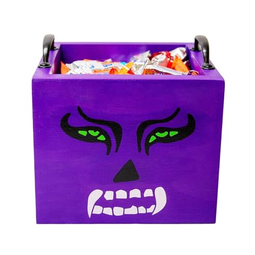 Halloween-Boxen für Leckereien, quadratische Geschenkboxen aus Holz, Horror-Partyzubehör für Kinder, Studenten, Familientreffen, Schule, Klassenzimmer, Ferienhaus