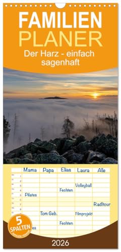 Familienplaner 2026 - Der Harz - einfach sagenhaft mit 5 Spalten (Wandkalender, 21 cm x 45 cm), CALVENDO: Eine Reise durch den Harz mit seiner Mystik und Schönheit. (CALVENDO Natur)