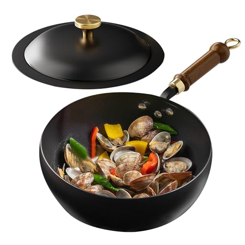 Sauce Pot - Lagerbehältertöpfe für Saucen | Küchentöpfe Topf Non -Stick | Eisenkochgeschirr mit Holzgriff, Ofen -sichere Küchenartikel für Zuhause, Wohnung, Camping, Restaurant