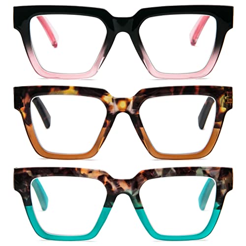 KoKoBin 3 Stück Randlos Lesebrille super Light Anti Blaulicht Computerbrille Lesehilfe für Damen und Herren (3er-Pack, 2, Dioptrien)