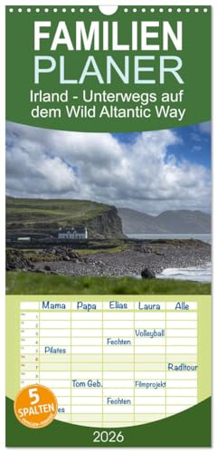 Familienplaner 2026 - Irland - Unterwegs auf dem Wild Altantic Way mit 5 Spalten (Wandkalender, 21 cm x 45 cm), CALVENDO: Dieser Kalender nimmt dich ... Welt - den Wild Atlantic Way. (CALVENDO Orte)