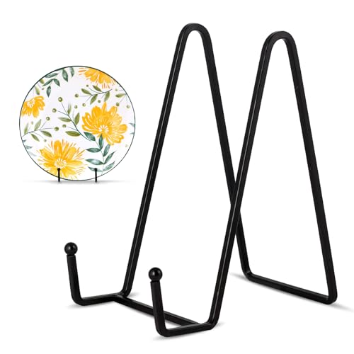 MetVot 2 Stück 15 cm Staffelei Tellerständer Aufsteller Tischstaffelei Tellerhalter Buchständer Deko Ständer Mini Metall