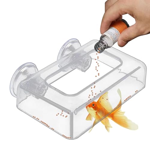 Futterspender für Aquarien, Feeding Tool, Acryl, automatische Fischfüße, 15,9 x 9,4 x 3,9 cm, perfekt zum Abfüllen von Schwimmfüßen, für alle Arten von Fischen