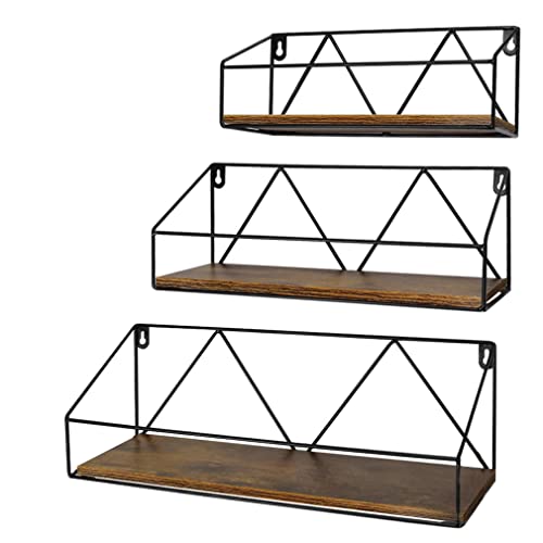 Wandregal 3er Set Hängelregal Rustikal Schweberegal für Wöhnzimmer Schlafzimmer Büro Küche oder Flur