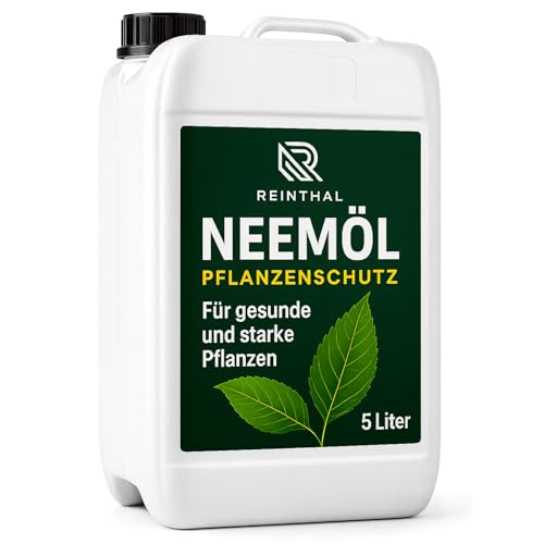 REINTHAL Neemöl 5000 ml Sprühfertig – Natürliche Pflanzenpflege gegen Blattläuse, Spinnmilben, Thripse und mehr – Niemöl mit Emulgator für Pflanzen, Ideal zu Nachfüllen