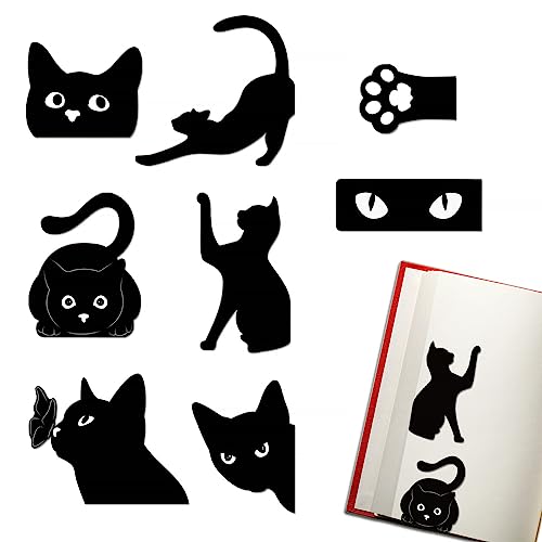 8 Stück Magnetische Lesezeichen Katze kinder Niedliche Buchmarker Clip Set für Lehrer Studenten Buchliebhaber Lesen Kawaii Magnet Seite Marker für die Schule Büro Katzenliebhaber