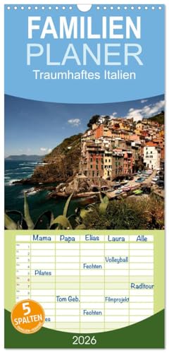 Familienplaner 2026 - Traumhaftes Italien mit 5 Spalten (Wandkalender, 21 cm x 45 cm), CALVENDO: 13 faszinierende Reisefotos aus einem der schönsten Länder Europas. (CALVENDO Orte)