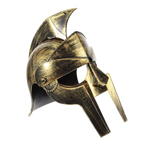 GOOHOCHY Antiker römischer Helm Ritterhut Römisches Wächterkostüm für Erwachsene Gladiator-Helm Kostümzubehör Mittelalterliche Rüstung römischer Soldatenhelm Cosplay römischer Helm Plastik