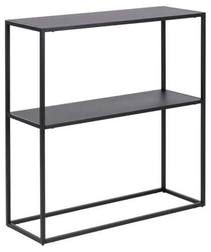 AC Design Furniture Nino Konsolentisch mit Ablage – 79,5 x 80,5 x 26 cm, Metall, Schwarz, Schmales Flurtisch