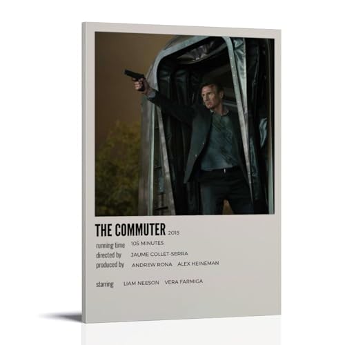 JDlancai Action-Thriller, der Pendler, minimalistisches Vintage-Film-Poster, Gemälde für Schlafzimmer, Leinwand, Wandkunst, ästhetisch, dekorativ, 30 x 45 cm, Rahmenstil