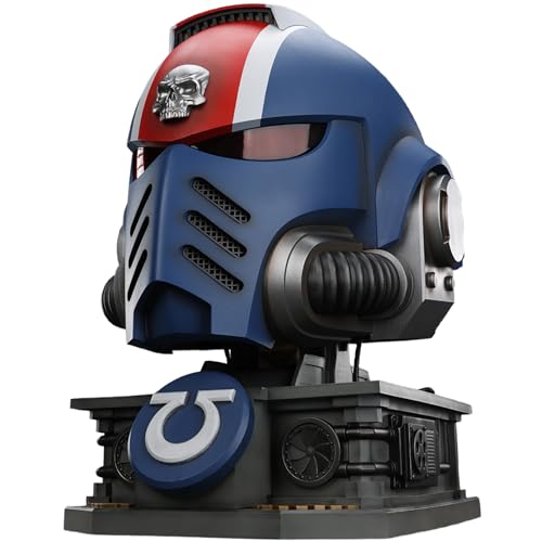 JOYTOY Warhammer 40k 1/1 Actionfigur Ultramarines Lieutenant Titus MKX Helm & Präsentationsständer Nachbildung (Maßstab 1:1), tragbarer MkX-Helm, 43,9 cm, Sammlerstück, Spielzeug für Kinder ab 15
