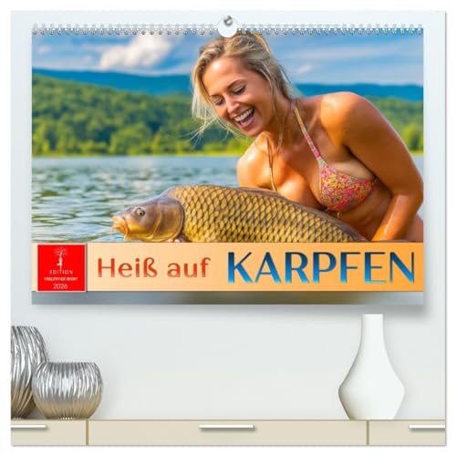 Heiß auf Karpfen (hochwertiger Premium Wandkalender 2026 DIN A2 quer), Kunstdruck in Hochglanz: Starke Fänge, schöne Momente, echte Leidenschaft. (CALVENDO Sport)