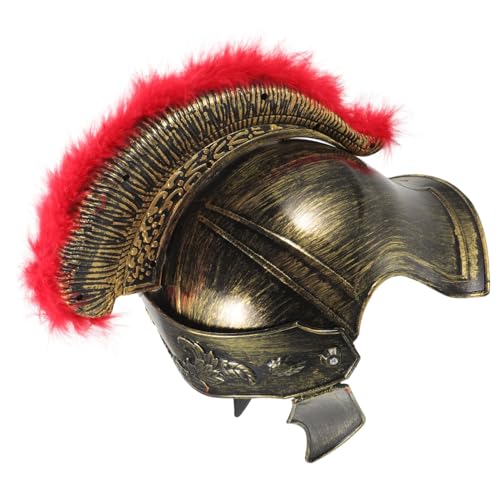 GALPADA Roman Soldatenhelm Goldfarbener Mittelalterlicher Gladiatoren Helm Cosplay Kostüm Requisite für Erwachsene Party Karneval Halloween Bühnenauftritte Dekor