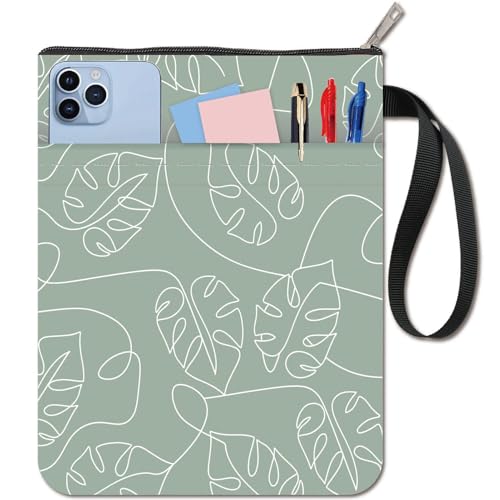 craspire Buchumschläge Mit Blattmotiv Turtleback Buchhülle Mit Blattmotiv Grüner Buchschutz Für Taschenbücher Waschbarer Buchumschlag Aus Stoff Mit Reißverschluss Und Zusätzlicher Ärmeltasche