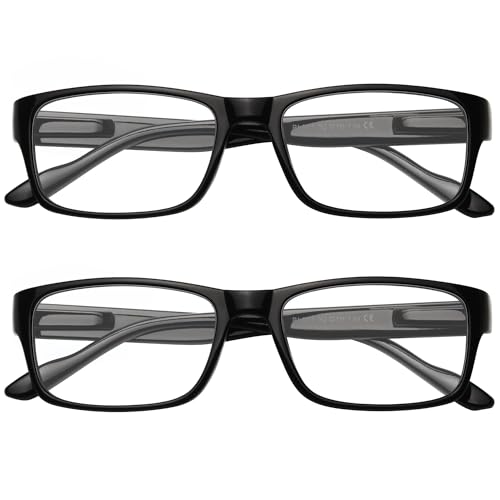 Gaoye 2 Pack Lesebrillen Damen Herren mit Blaulichtfilter Augenoptik Brille Lesehilfe für Damen Herren
