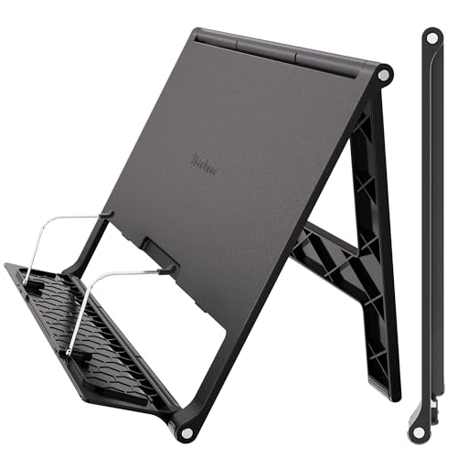 Leseständer/Buchständer/Buchstütze/Book Stand/Buchhalter/Kochbuchhalter aus Hartplastik für Küche und Büro als Buchhalter und Vorlagenhalter (Schwarz)