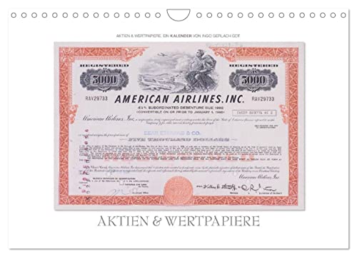 Aktien & Wertpapiere (Wandkalender 2026 DIN A4 quer), CALVENDO Monatskalender: Wertvolle alte amerikanische Aktien wurden zu einem ansprechenden Kalender gestaltet. (CALVENDO Wissen)