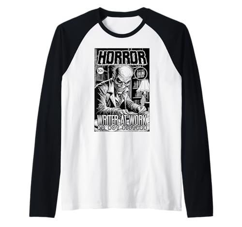 Horror Writer At Work Funny Autor Novelist Scary Book Cover Raglan