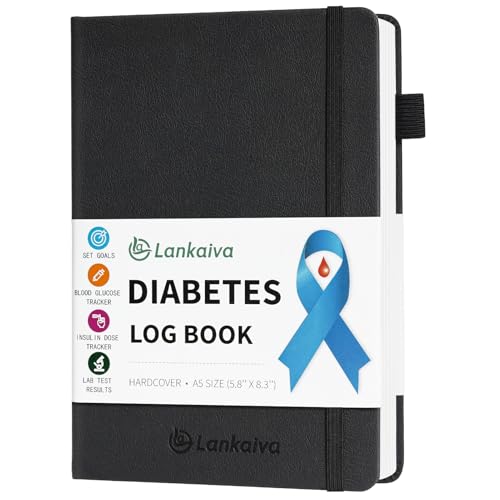 Diabetes Logbuch – Tägliches Blutzuckerprotokoll für Typ-1 & 2-Diabetes | Glukose-Reisebuch | Blutzucker- & Insulindosen aufzeichnen | Diabetes-Zubehör, ideales Geschenk für Diabetiker, Schwarz