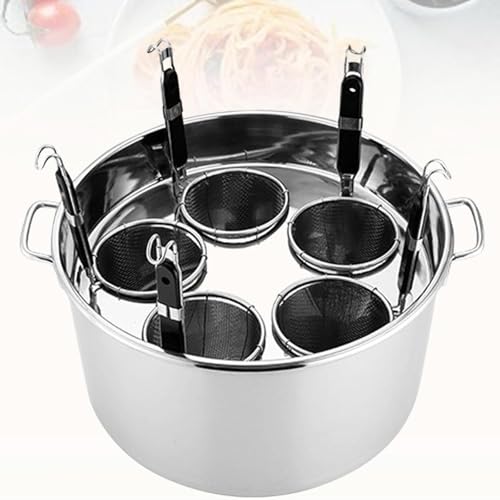 Nudelkocher aus Edelstahl mit Siebkörben und Trennwänden für eine effiziente Nudelzubereitung in Heimküchen und Restaurants