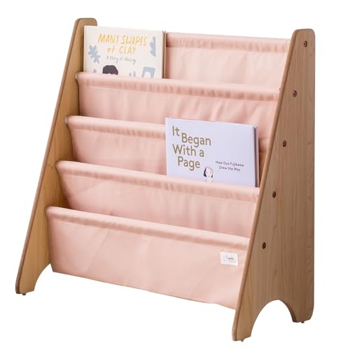 3 Sprouts Kinder Bücherregal aus Holz – Montessori Regal für Kinderzimmer - Ton