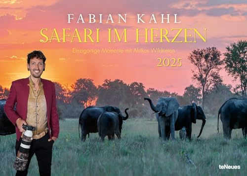 teNeues - Fabian Kahl: Safari im Herzen 2025 Wandkalender, 70x50cm, Posterkalender mit einzigartigen Momenten mit Afrikas Wildtieren, fotografiert von ... Einzigartige Momente mit Afrikas Wildtieren