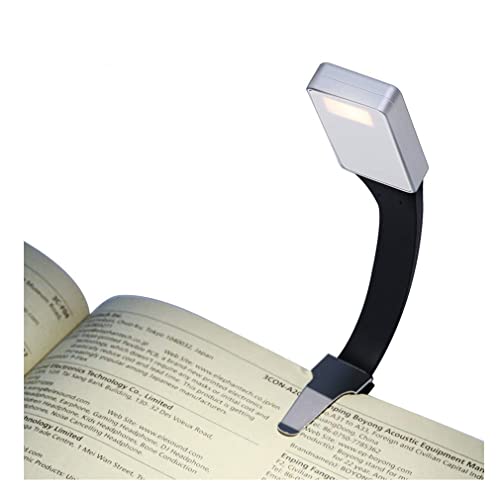 LSNDEE LED Leselampe, Leseleuchte Buch Licht USB Wiederaufladbar Leselicht Nachtlicht Augenpflege, 3 Helligkeitsmodi Clip Lampe On Book, 360° Flexibel, tragbare im Bett Beleuchtung (Silber)