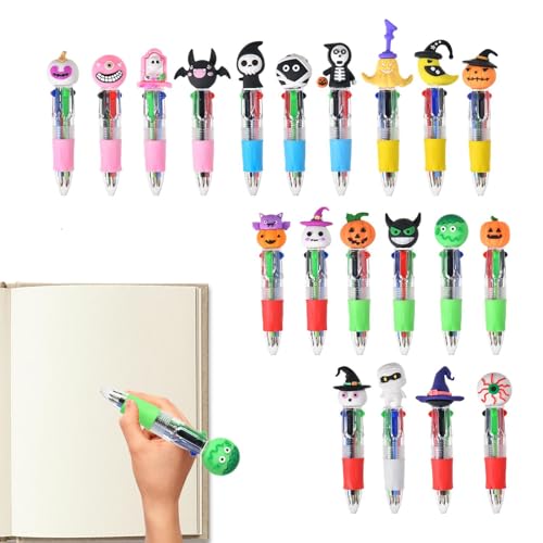 Ghost Pumpkin Witch For Pen Halloween-Kugelschreiber-Set, 20 Stück, weiche und schnell trocknende Tinte, bequemer ergonomischer Griff, süßes Schreibwerkzeug, lustiges Schulzubehör