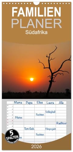 Familienplaner 2026 - Südafrika mit 5 Spalten (Wandkalender, 21 cm x 45 cm), CALVENDO