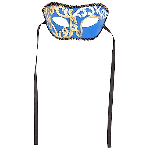 VICASKY Halbgesichtsmaske für Halloween und Karneval Roman Stil Elegante Maske für Festlichkeiten Cosplay und Maskenbälle Langlebiges Material Unisex Blau