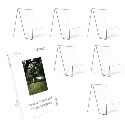 7 Stück Buchstütze, Acryl Buchständer Klarer, Buchstützen Transparent Bookends für Büchern Schule Büro Dekoration - 10,5 x 9 x 7,5CM