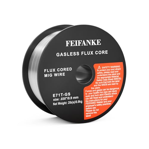 FEIFANKE Flux Core Wire .035 Baustahl-Schweißdraht E71T-GS gasloser MIG-Draht, 1 Packung, 0,9 kg