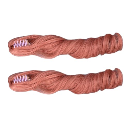 Puppenhaar Perücke, 2 Stücke Hohe Temperatur Weiche Seide Römische Lockige Design Puppen Haareinschlag Modische Multifunktions-Haarspange Typ Künstliche Puppe Haar Perücke für