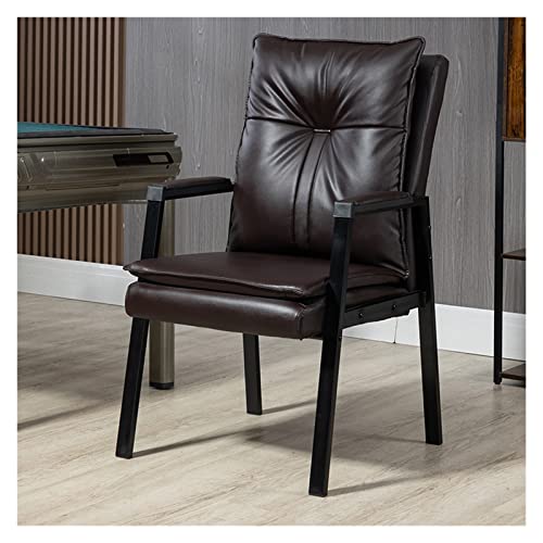 TEmkin Relaxsessel Sessel,Moderner Leder-Akzentstuhl, einzelner schwarzer Metallrahmen, Lesesessel, Lounge-Freizeitstühle, Rückenlehne, Armlehnen, Hocker, Stuhl für Wohnzimmer