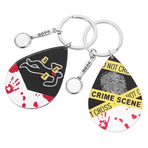 Veemoon Schlüsselanhänger mit Lupe Metall Detektiv Tatort Schmuck Halloween Cosplay Zubehör für Damen und Herren