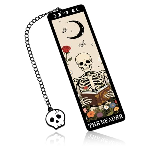 Halloween-Geschenke für Frauen und Erwachsene – Horror-Lesezeichen, Skelett-Lesezeichen, dunkle Romantik, lustige Tarotkarten-Lesezeichen für Buchliebhaber, Halloween-Boo Korbartikel, gruselige