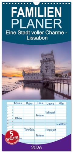 Familienplaner 2026 - Eine Stadt voller Charme - Lissabon mit 5 Spalten (Wandkalender, 21 cm x 45 cm), CALVENDO: Entdecken Sie die Schönheit von ... unserem exklusiven Kalender! (CALVENDO Orte)