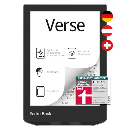 PocketBook Verse eReader Grau 6 Zoll 8 GB Speicher E-Books Gratis Wörterbücher
