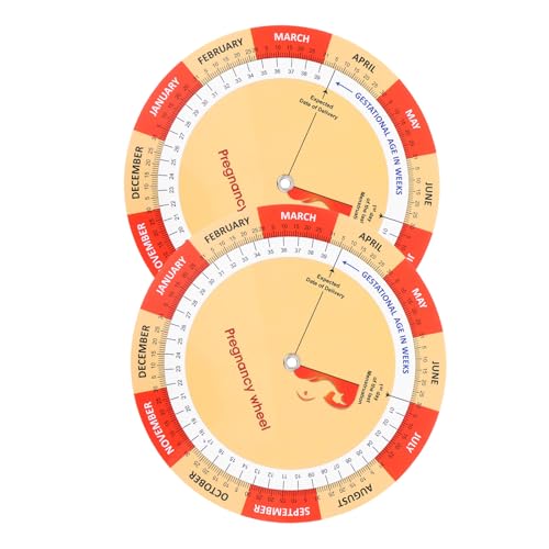 HOODANCOS 2 Stück Schwangerschaftstracker aus Papier mit Farbigem Design Praktische Schwangerschaftsleitfaden Tabelle für Werdende Mütter zur Meilensteinverfolgung