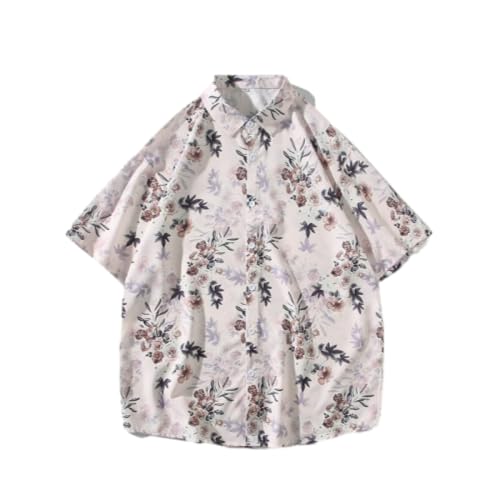 Druck Shirt Herren Leichte Mode Casual Kurzarm Klassisch Knopfleiste Streetwear Regular Fit Vintage Trend Strandshirt Outdoor Reise Urlaub Hawaii Hemd K-11 L