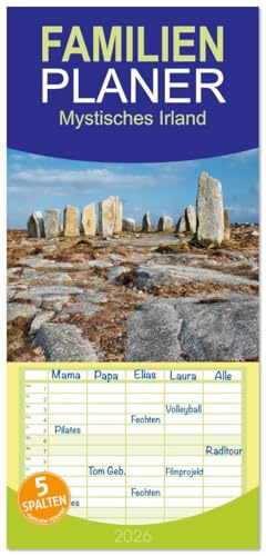 Familienplaner 2026 - Mystisches Irland mit 5 Spalten (Wandkalender, 21 cm x 45 cm), CALVENDO: Fotografien aus Irland von Markus Helfferich (CALVENDO Orte)